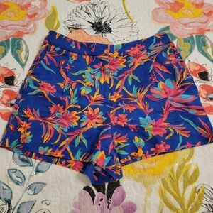 NWT J. Crew Ladies Tropical Floral Linen Blend Short